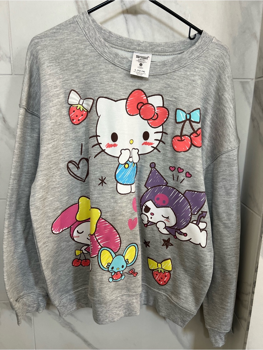 Hello Kitty Gray Character Graphic Sweatshirt NEW $15